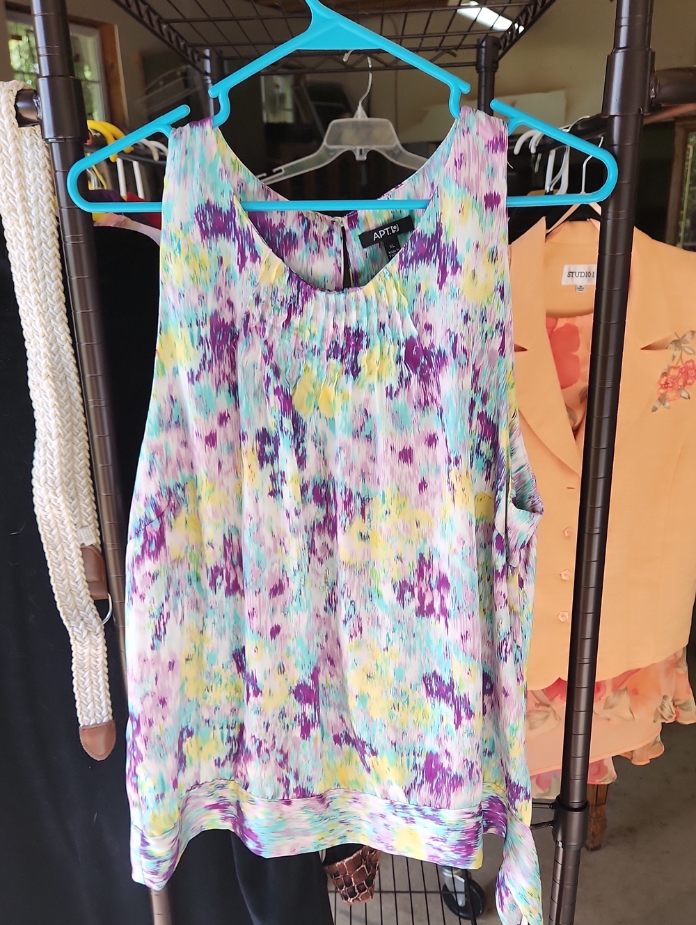 Apt. 9 Watercolor Floral Sleeveless Camisole - Purple, Mint, Yellow